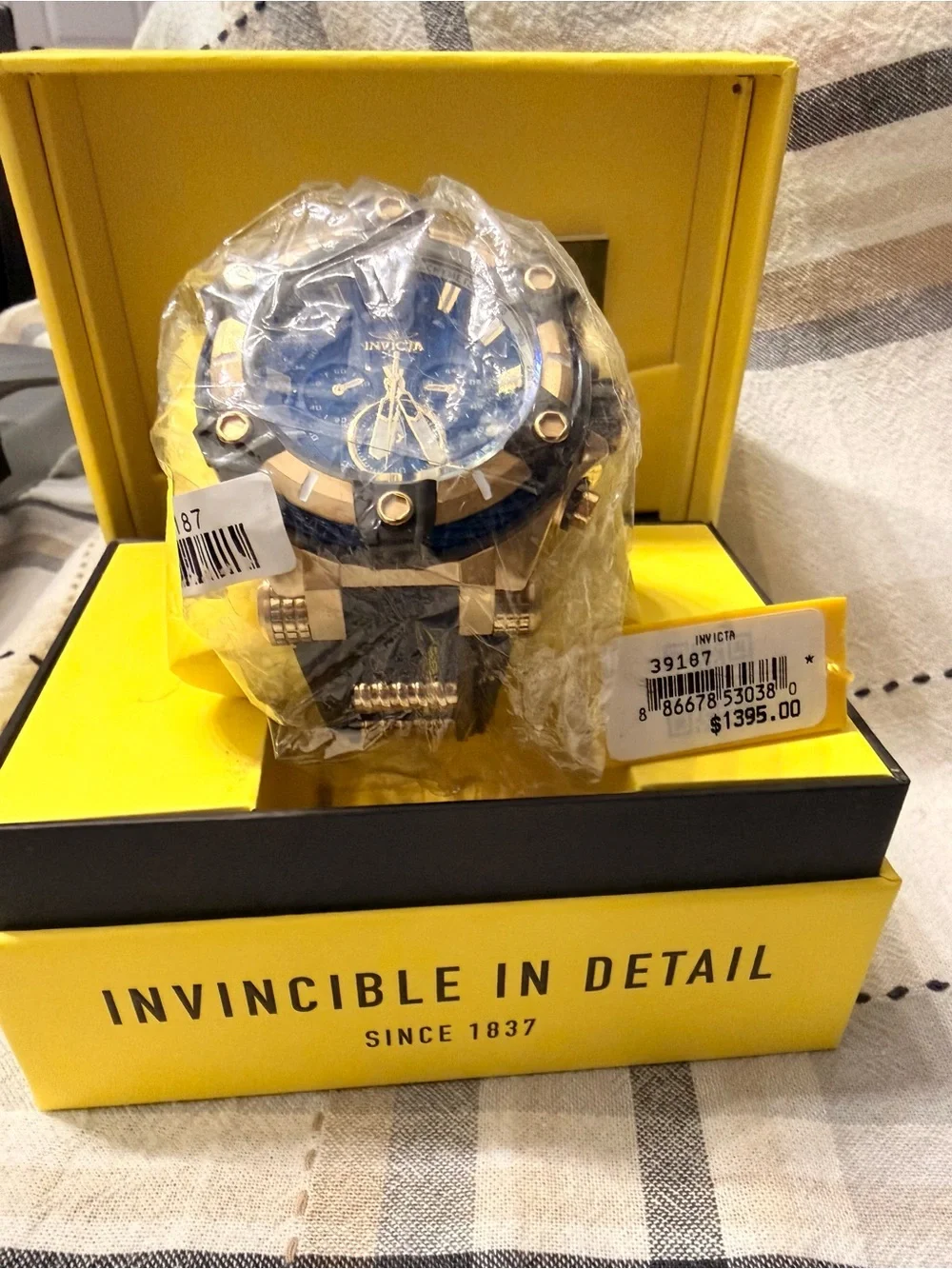 Invicta Men's Blue and Gold Chronograph Watch